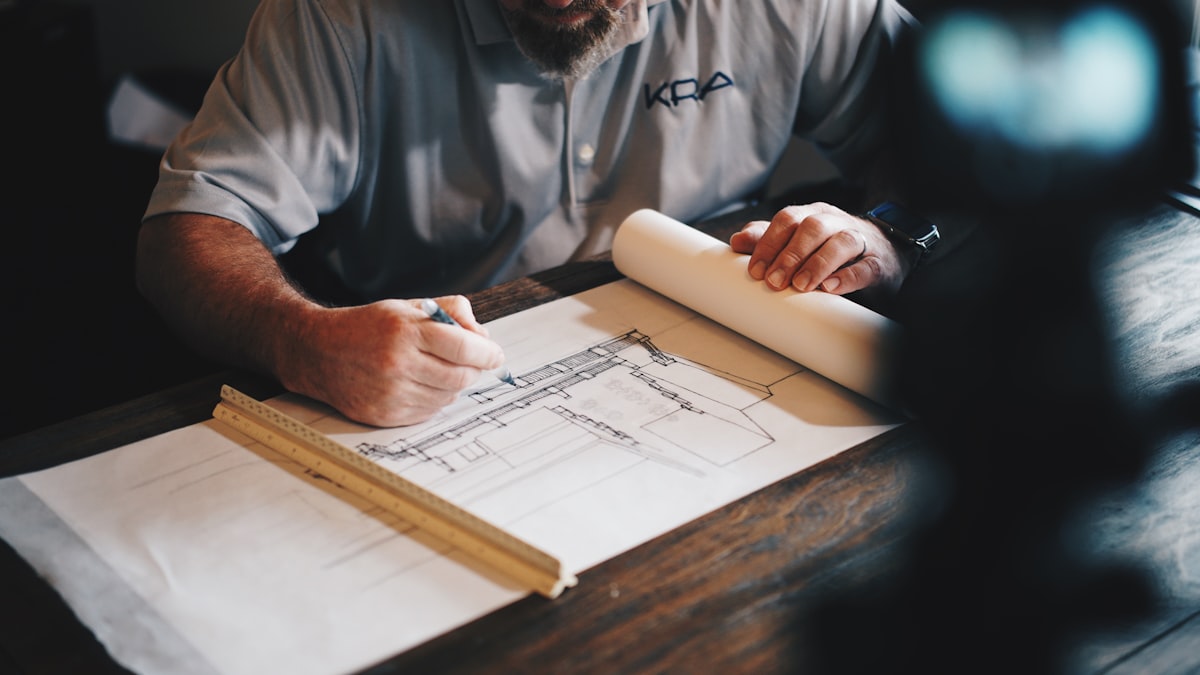 Colorado Springs contractor reviewing plans on a tablet